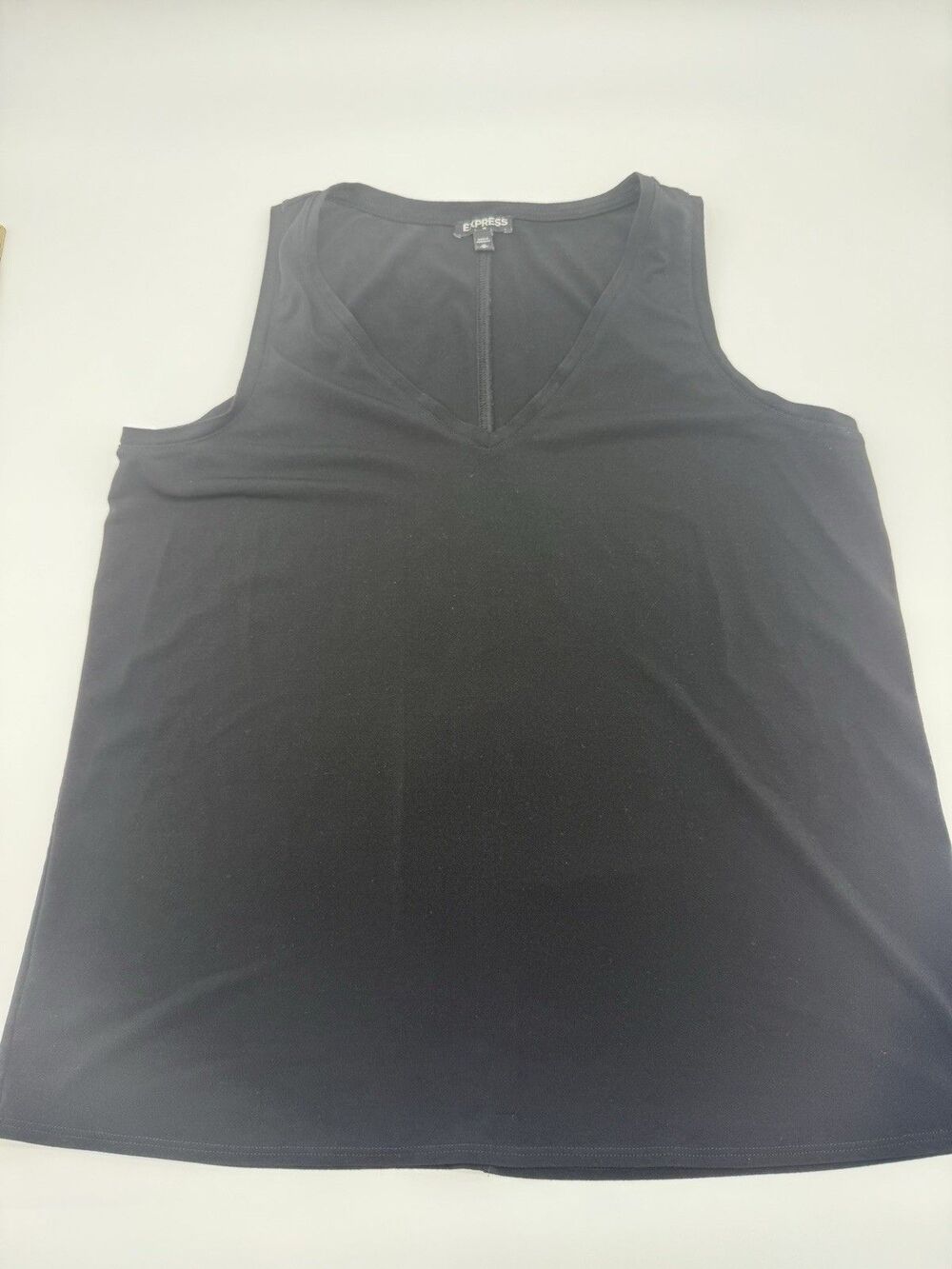 Express Women's Chiffon V-Neck Tank Shirt Black Size M